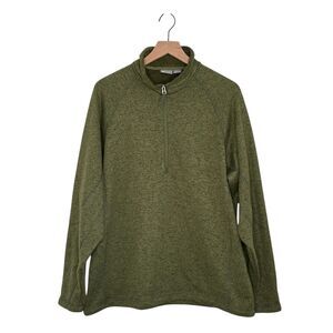 WHITE SIERRA Men's Large Pullover Sweater Half Zip Polyester Green Thick Warm L